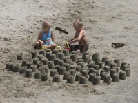 Playa de arena de construcción