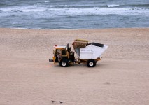 Playa de arena de limpieza de camiones