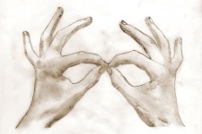 Tekening van de handen