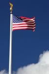 Bandiera americana nel vento