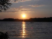 湖の夕日