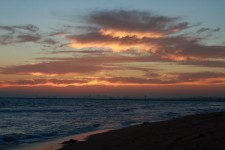 夕阳在加州海滩