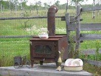 Vintage estufa de leña