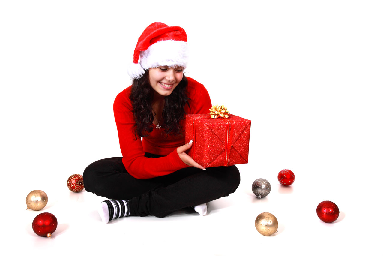 Young Woman With Christmas Gift