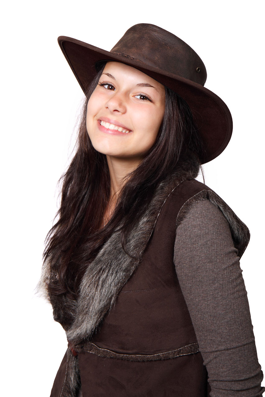 Land kvinna med hatt