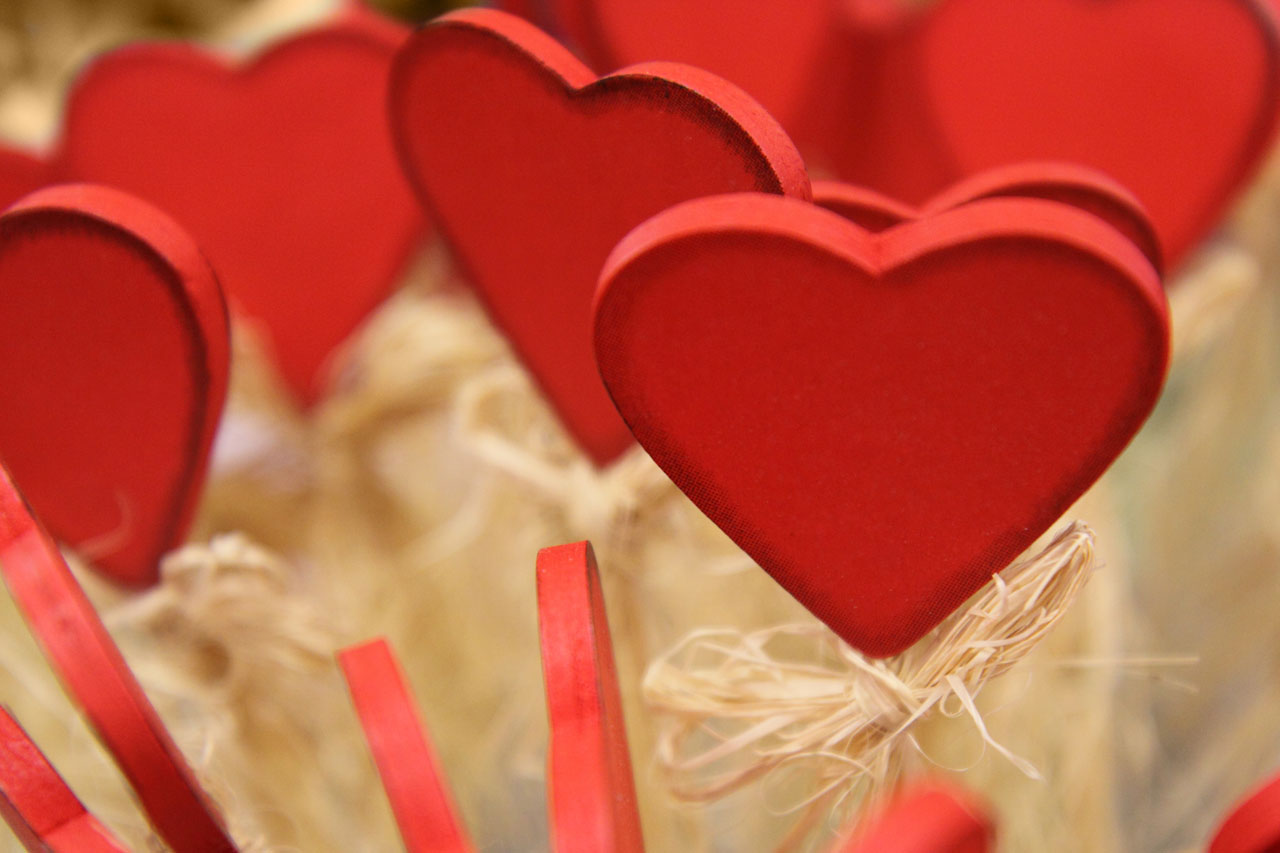 Red Wooden Hearts