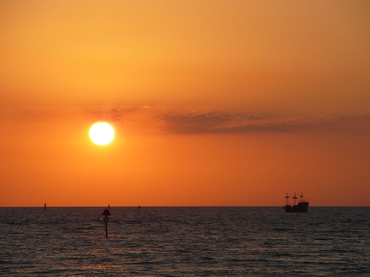 Coucher de soleil sur le golfe du Mexiqu