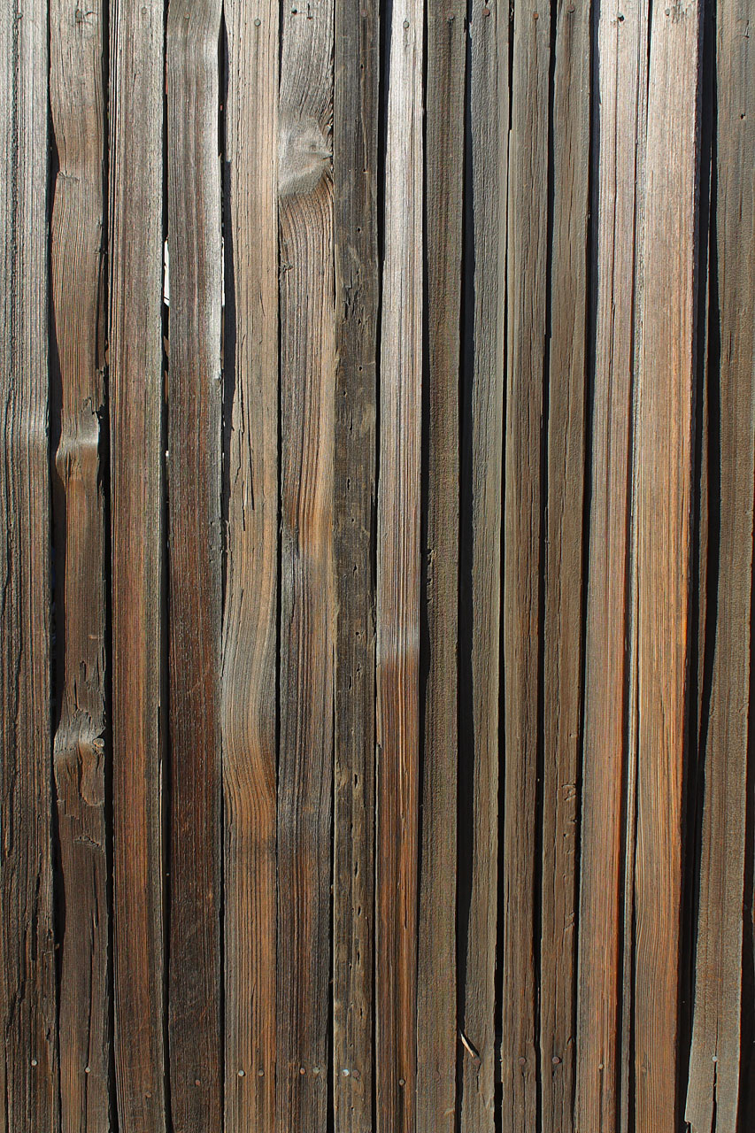 Weathered Wood Slat Fence