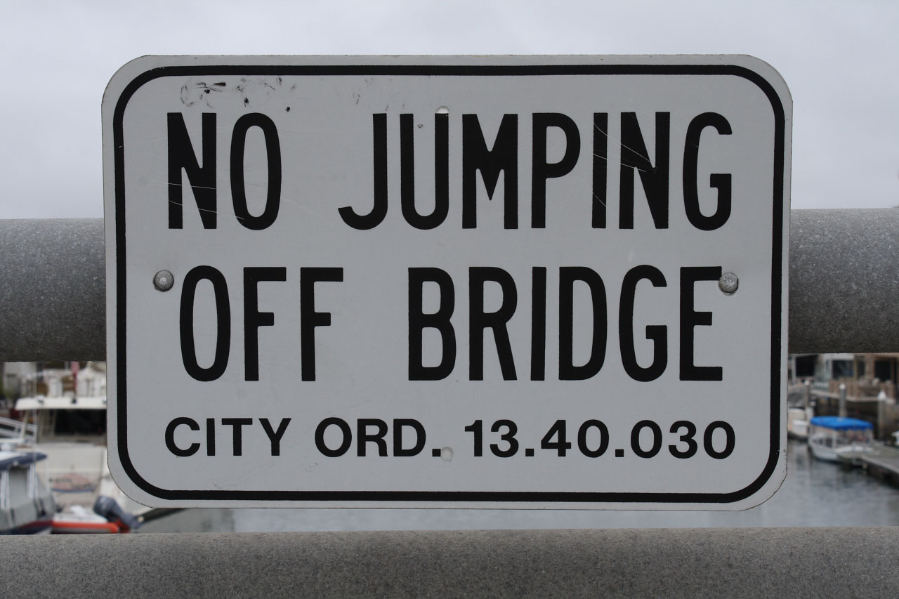 Sign - No Jumping Off Bridge