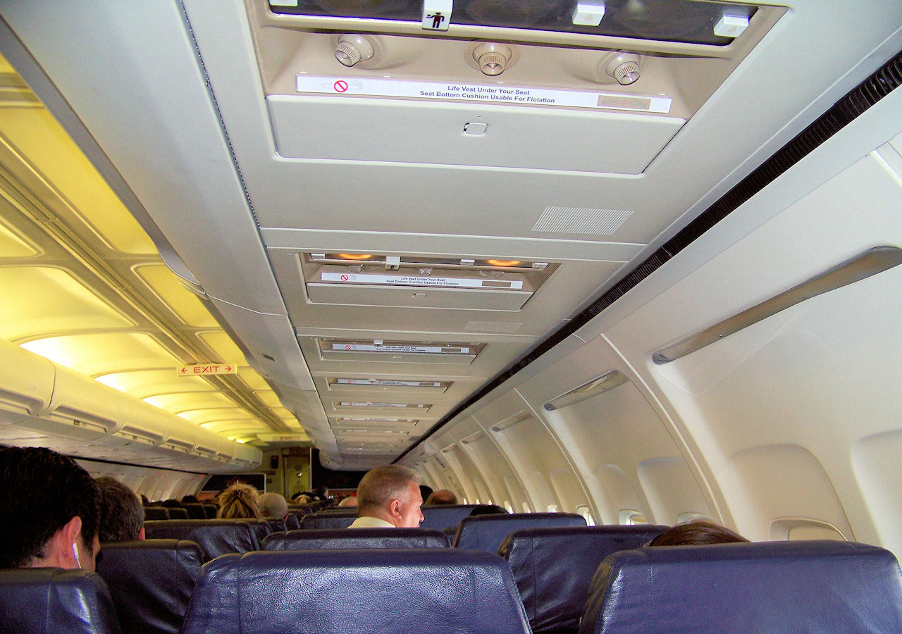 Passagiers Inside A Plane