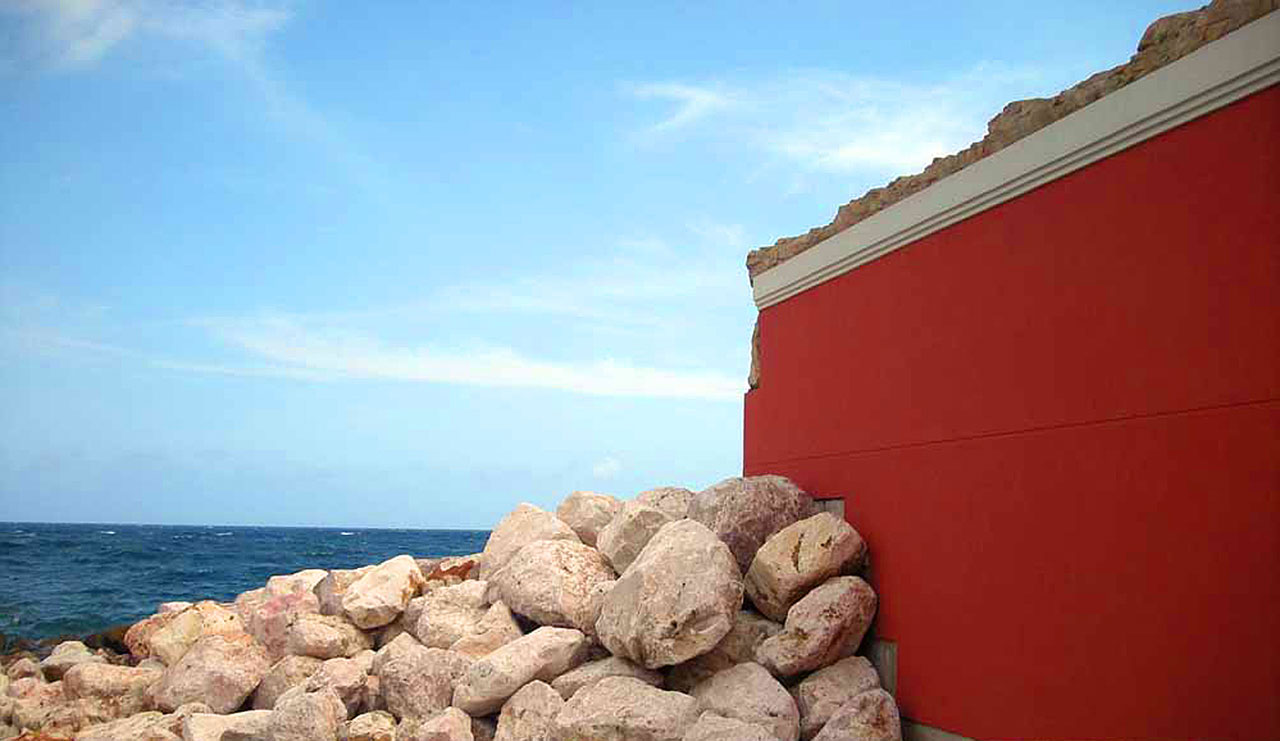 Rocks & Red Wall