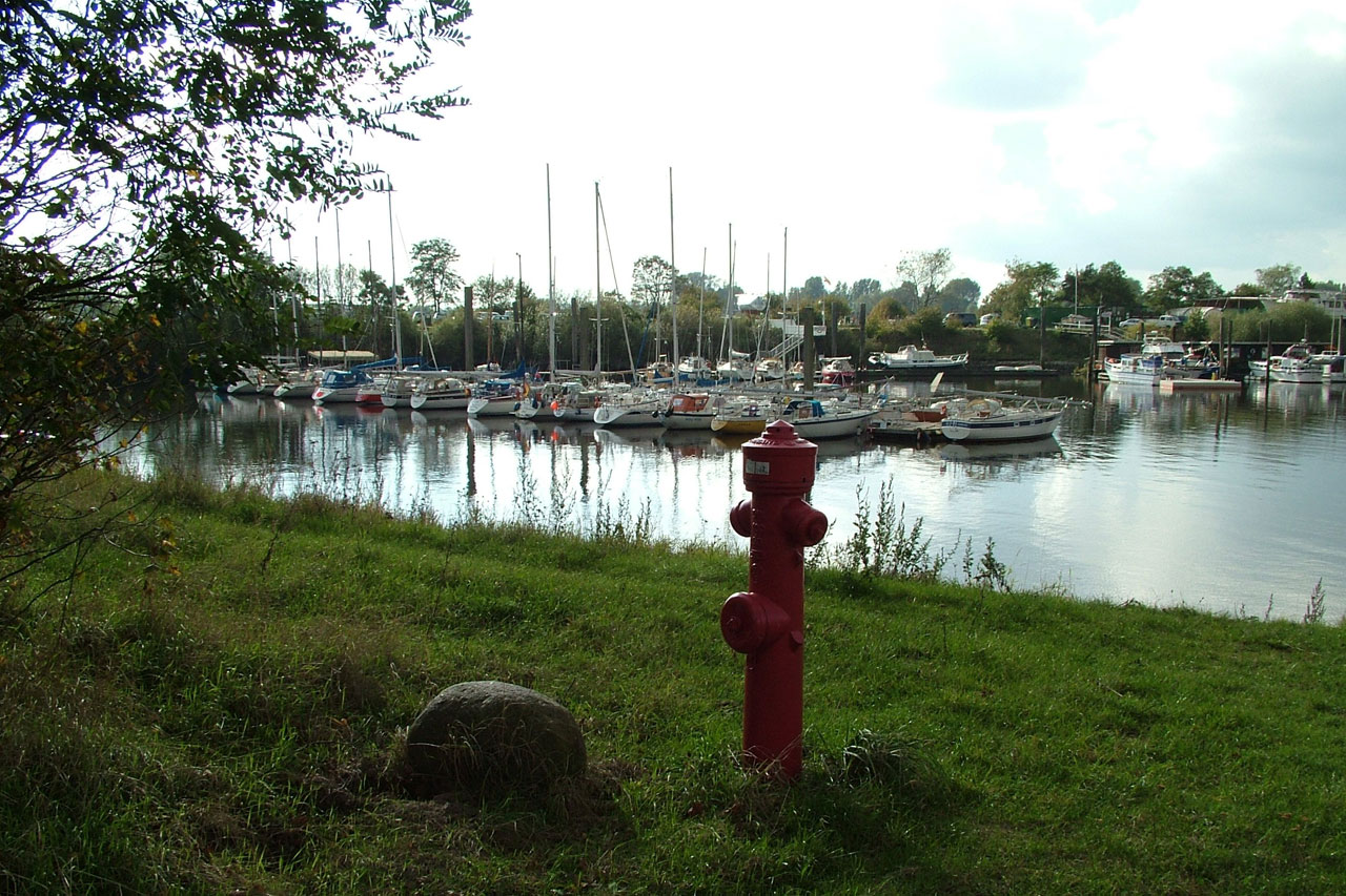 Boats With Red Hydrant