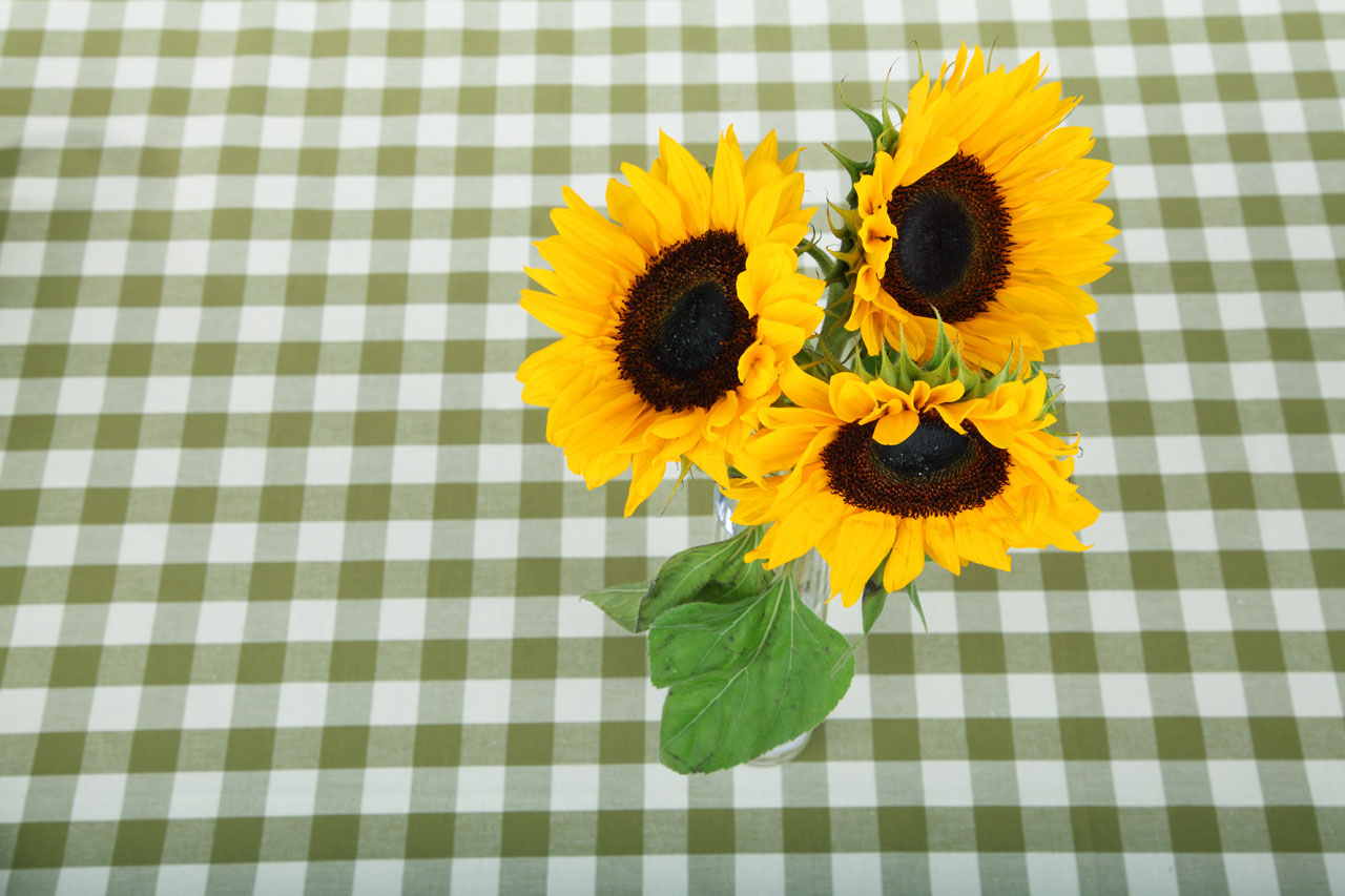 Sunflowers On Tablecloth