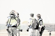 Air Show Photographers Line Drawing