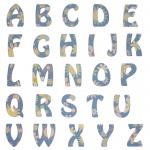 Letras do alfabeto floral vintage