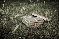 Knihy v trávě