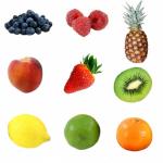 Background seleção de frutas Branco