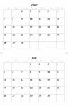 Juni Juli 2015 calendar template