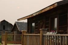 Log Cabin Orange Moon