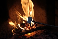 Marshmallow In Fire Roasting