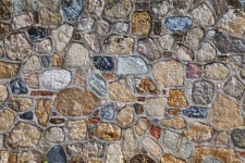 Multi color stones wall