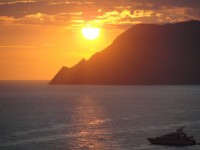 Solnedgång i Cinque Terre