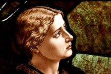Das Gesicht der Frau Glasmalerei