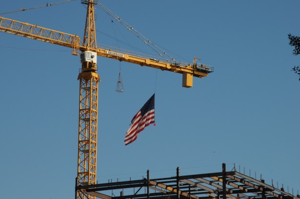 American Flag At Construction Site Free Stock Photo - Public Domain Pictures