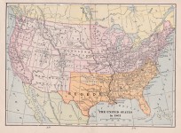 Antique Image - Mapa občanská válka