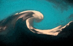 Artística cresta de la ola