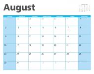 Sierpień 2015 Kalendarz Page
