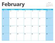 Februari 2015 kalender sidan