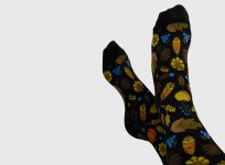 Feet Wearing Autumn Socks