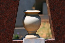 Flower pot at cemetery