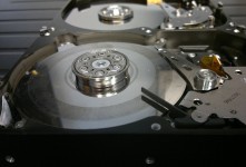 Inside damaged hard drive