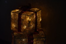 Iluminado Pacote de Natal do ouro