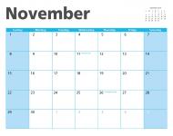 Novembro 2015 Calendar Página