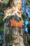 Paperbark Tree And Metal Butterfly