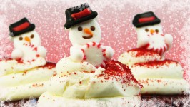 Sněhulák Cupcakes & zasněžené pozadí