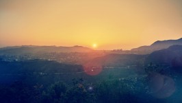 Solnedgång över Griffith Park