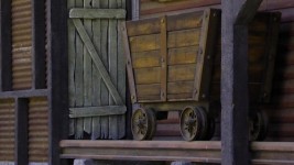 Vintage wooden mining cart