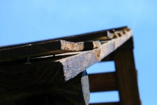 Wooden slats roof