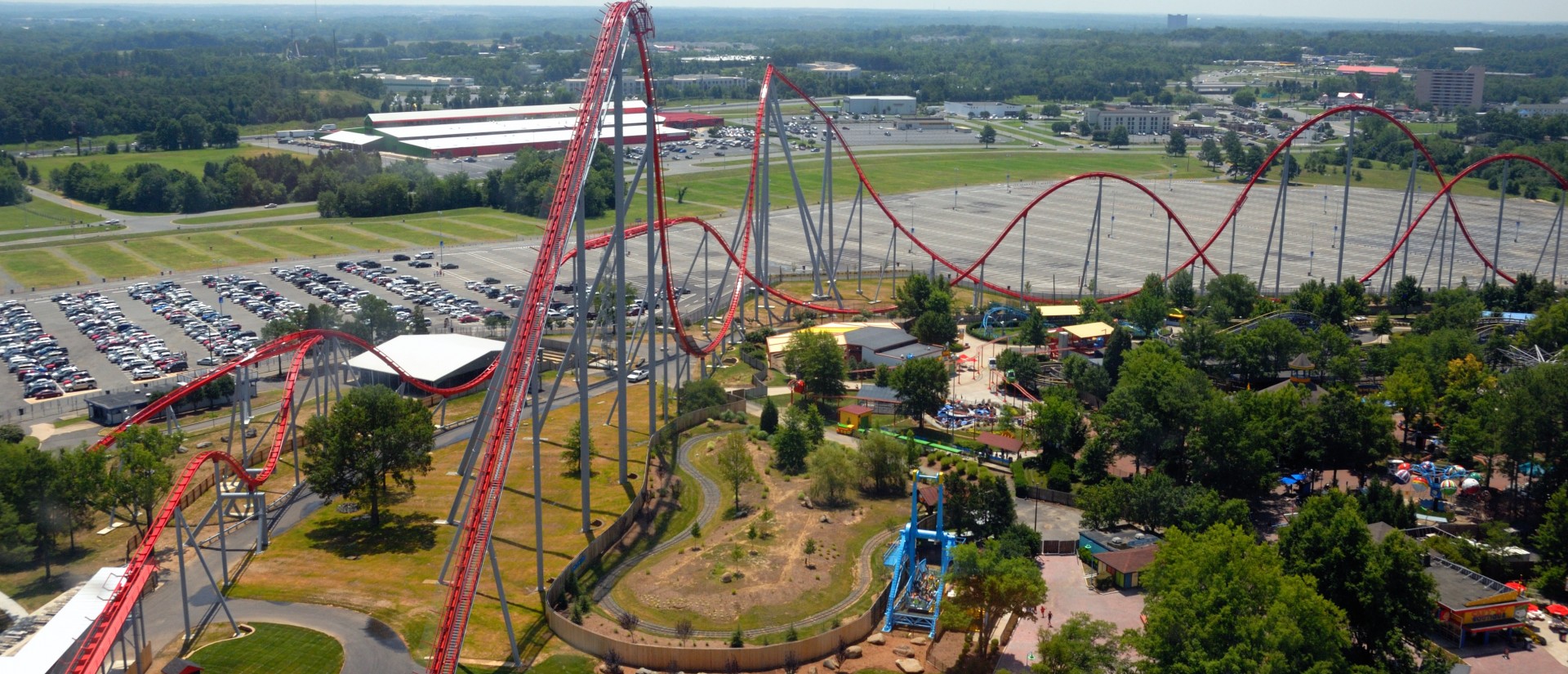 Aerial View Of Roller Coaster