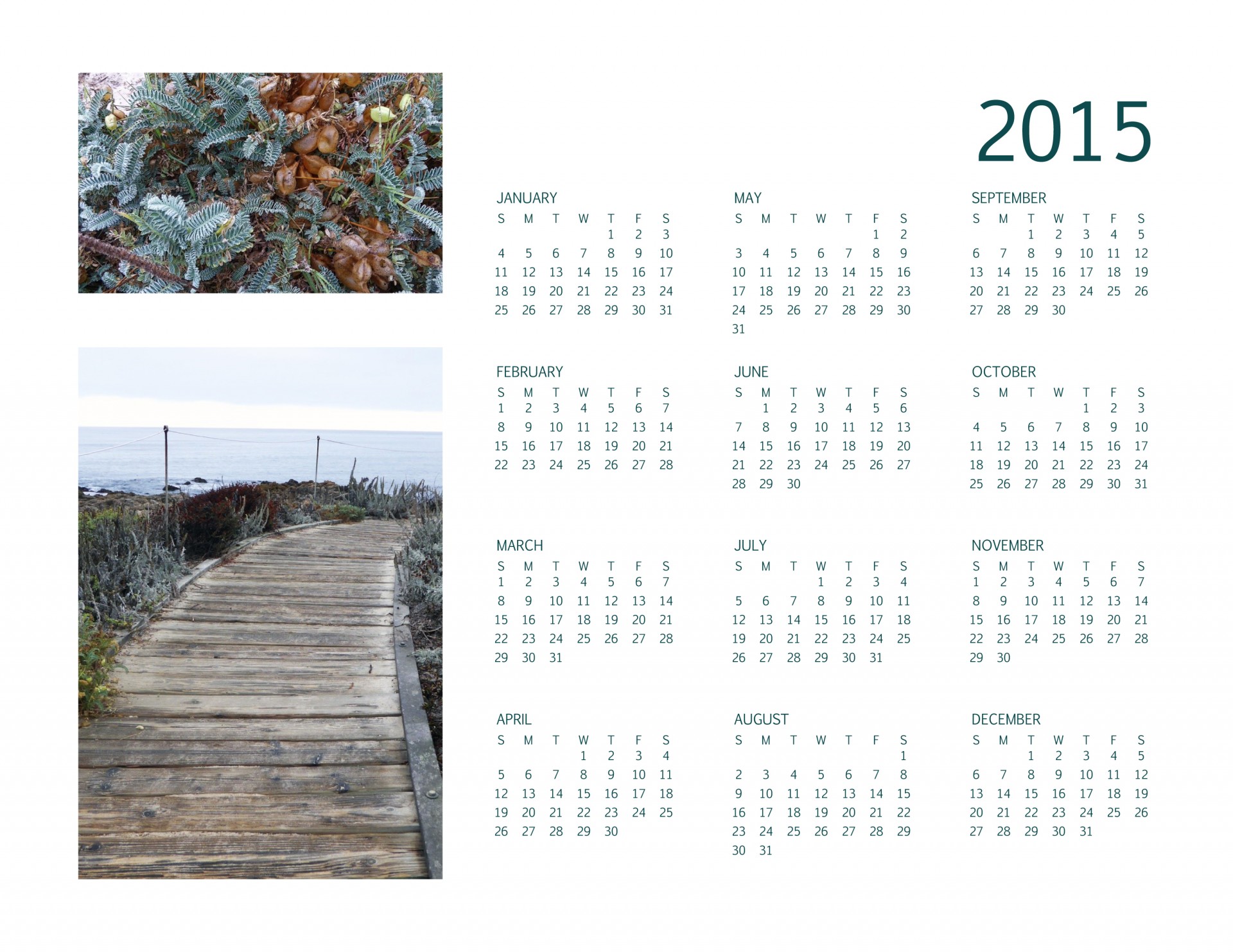 Kalendarz roczny 2015