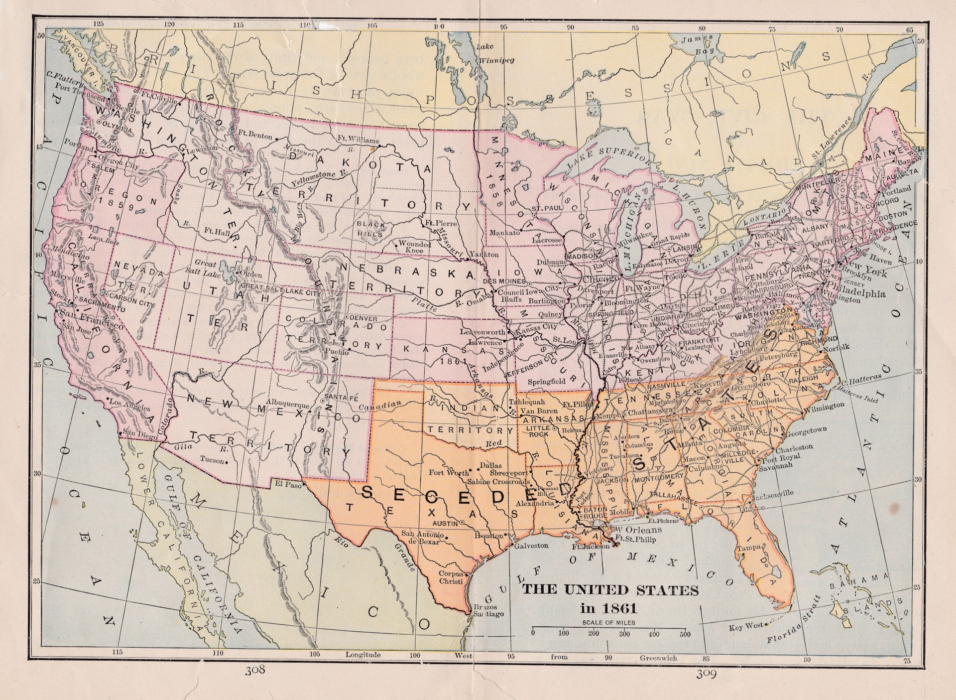 Antikes Bild - Civil War Map