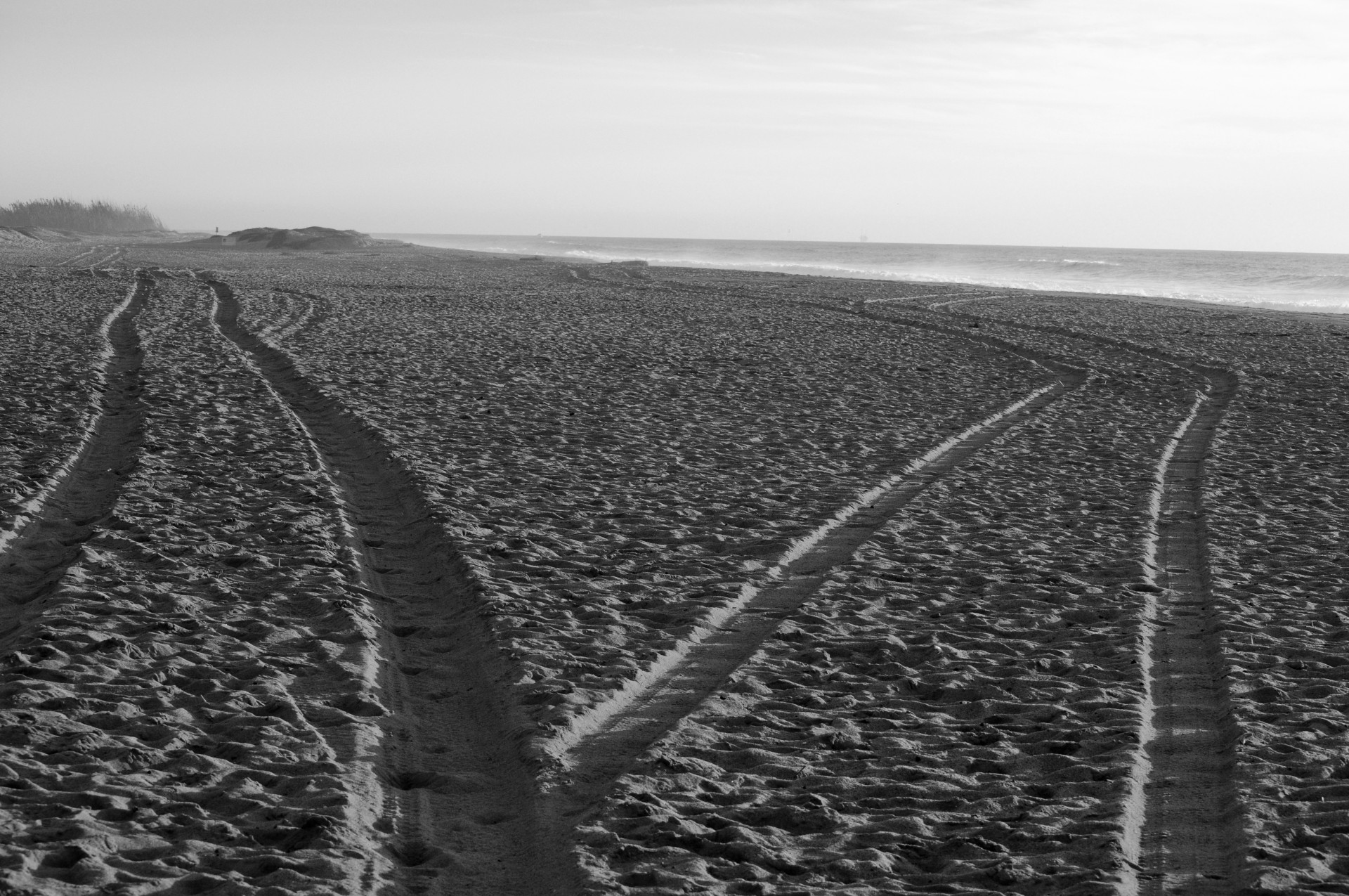 Black And White Paths In The Sand