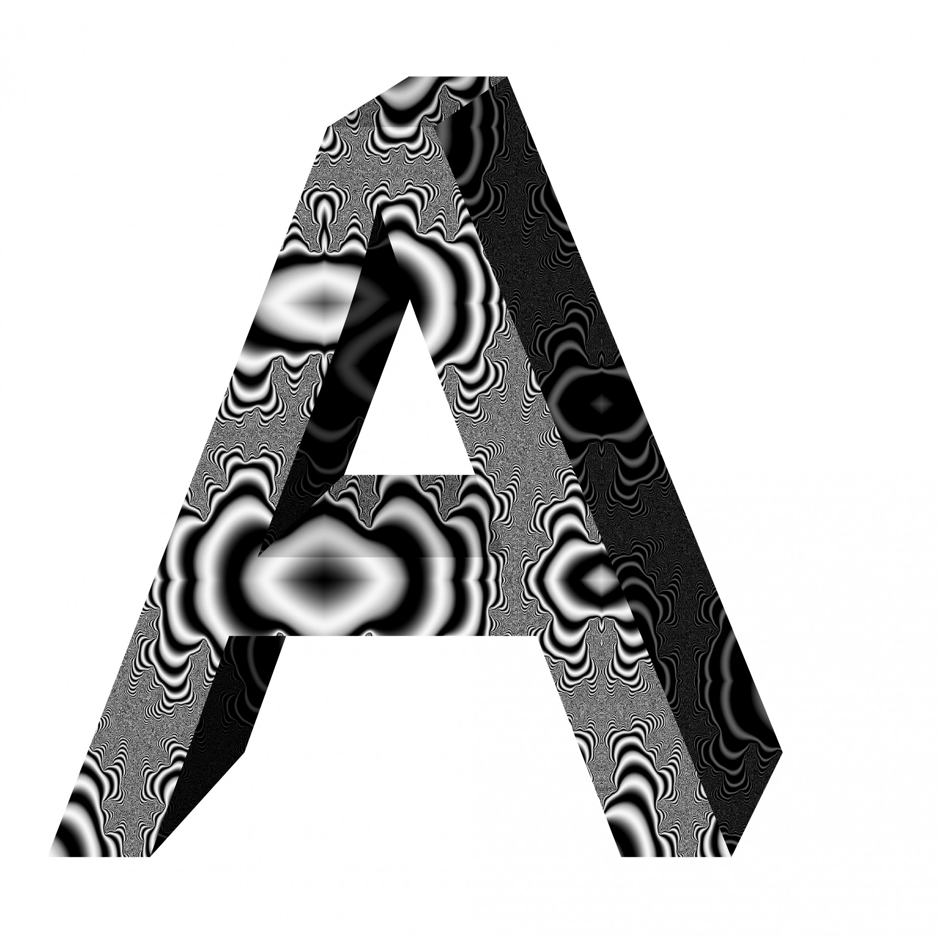 Negru fractal scrisoare A