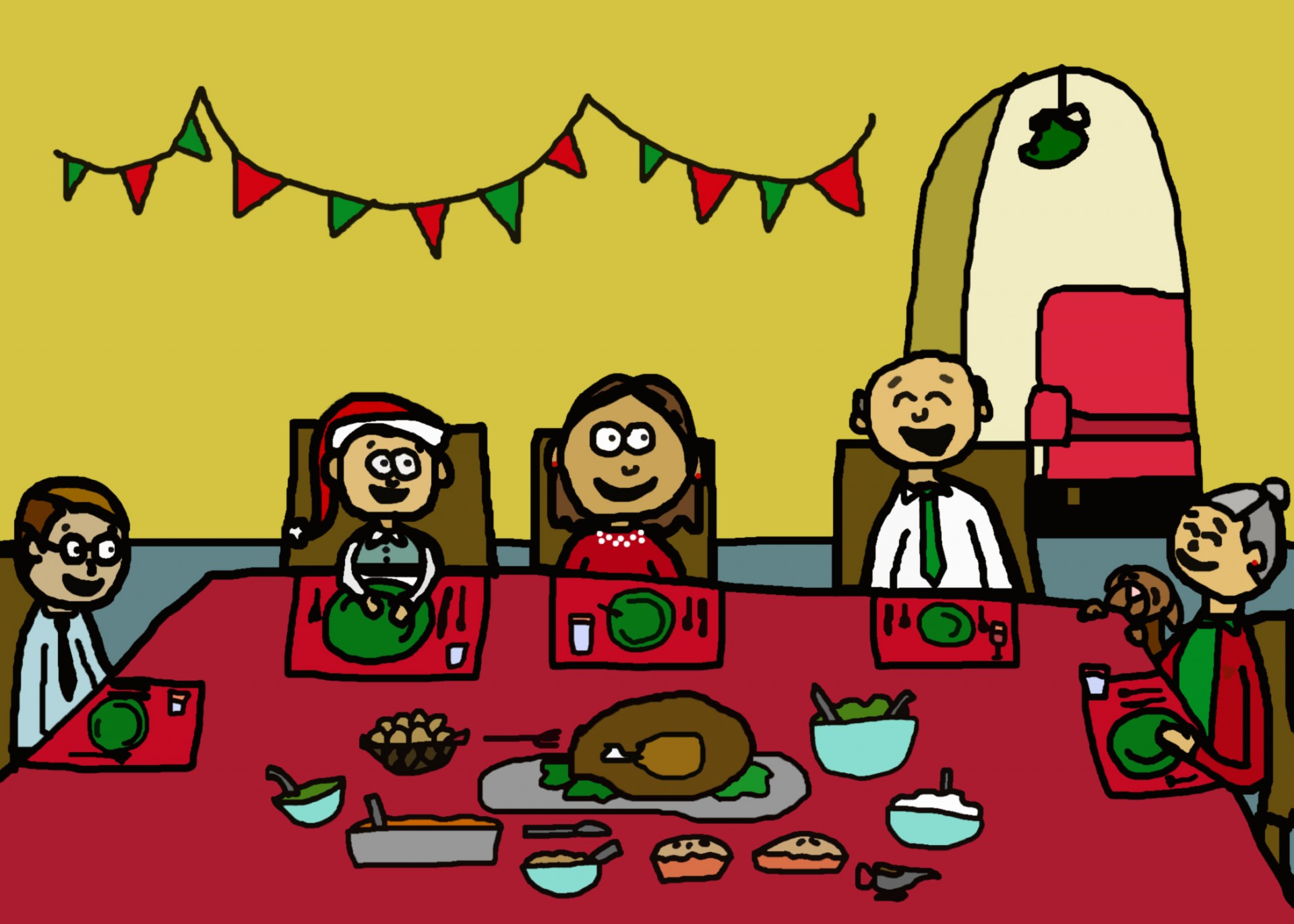 Crăciun cină ilustrare
