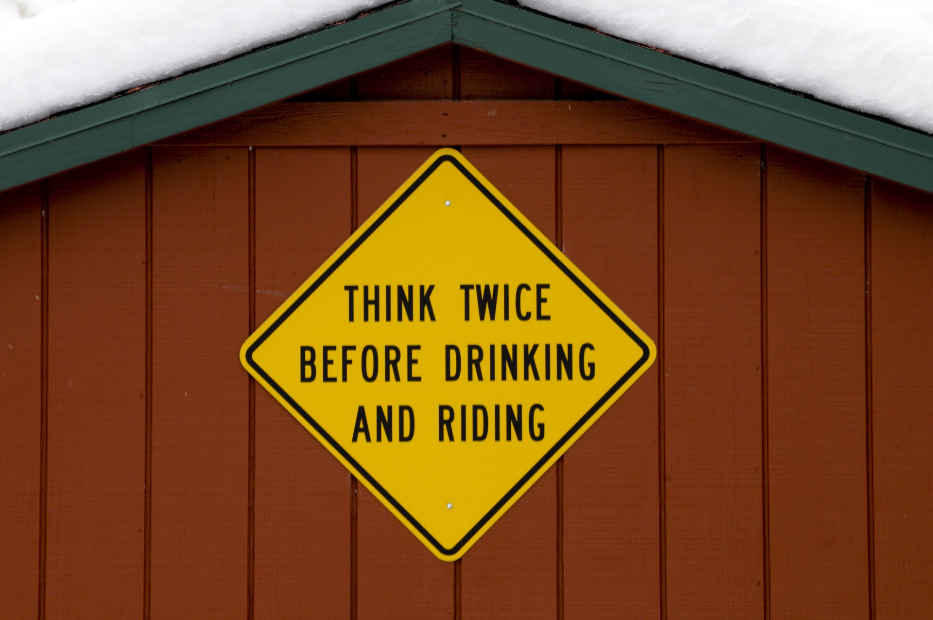 Drinking And & Skiing Warning Sign