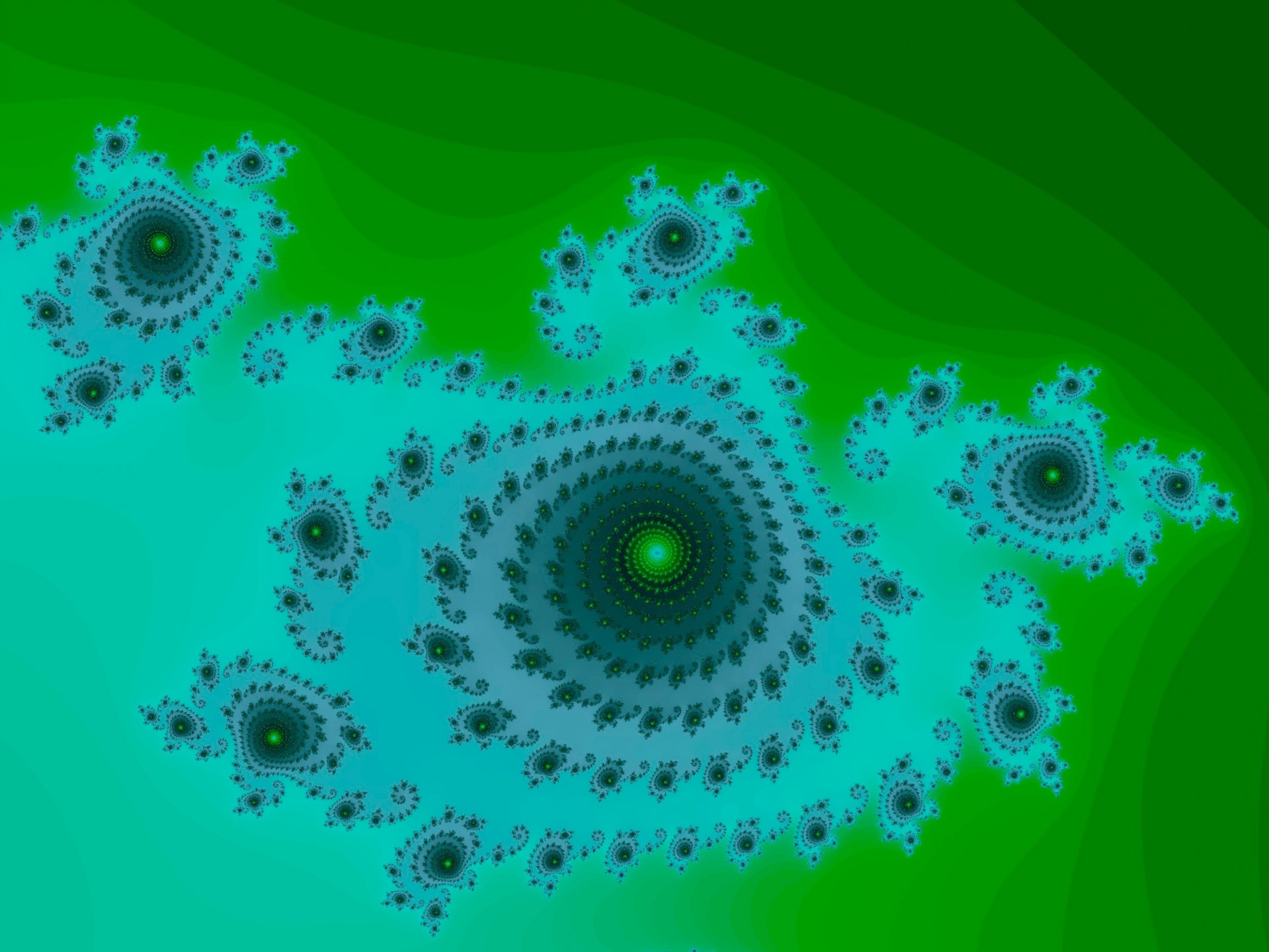 Spirală fractal verde